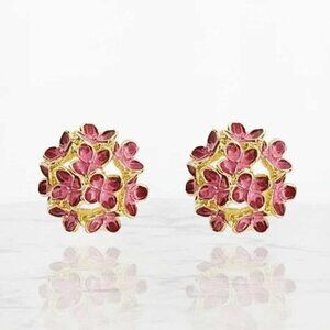 Ladies  Red Flower Pendant Earrings